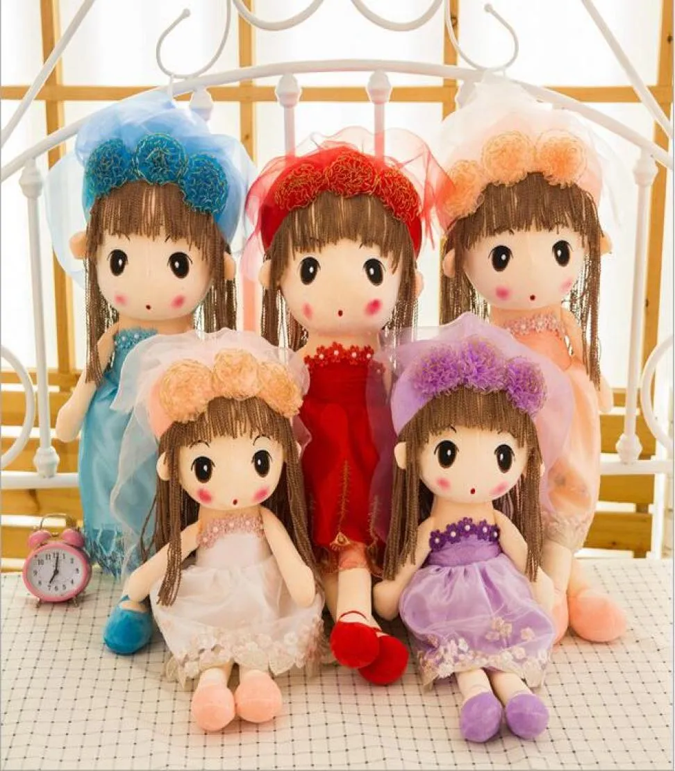 Fashion Princess Wedding Soft Plush Toys Dolls Handgjorda plyschdocka med söt skönhetsklänning Birthday Gift Baby Girl Toys3847349