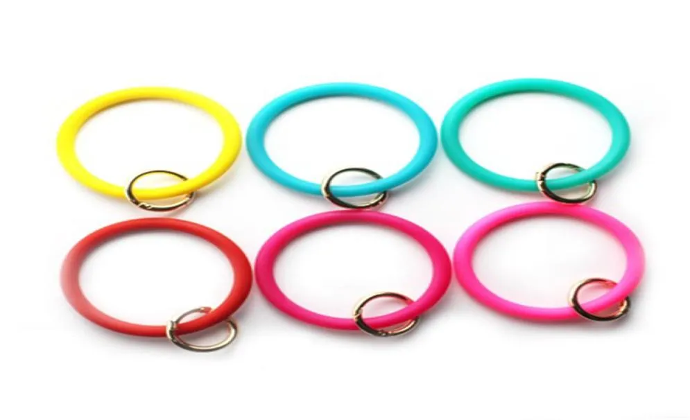 Chaveiro de silicone o grande o anel chaveiro personalizado círculo pulseira chaveiro inteiro para mulheres chave de pulso o anel chave ahn181313700