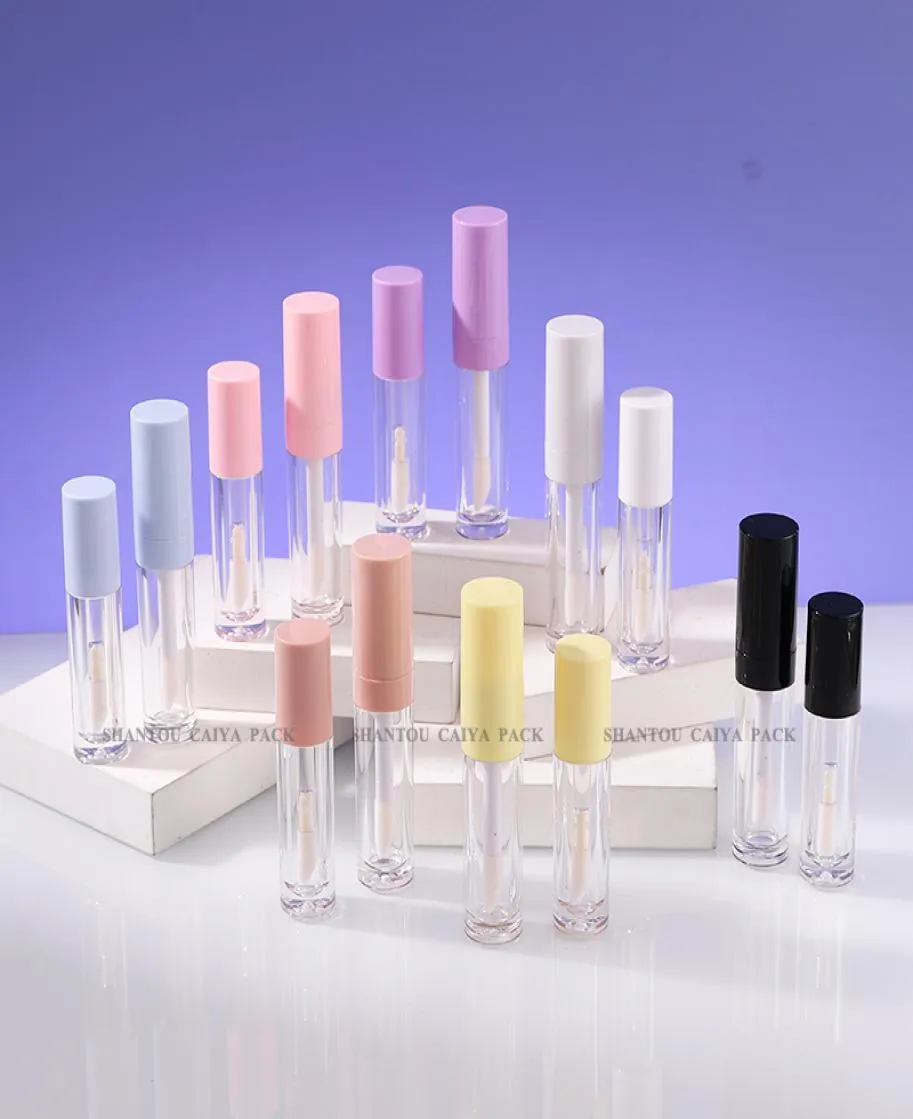 5ml whole cosmetic packaging refillable bottle pink white gold purple big wand clear lipgloss tubes empty lip balm tint contai2205480