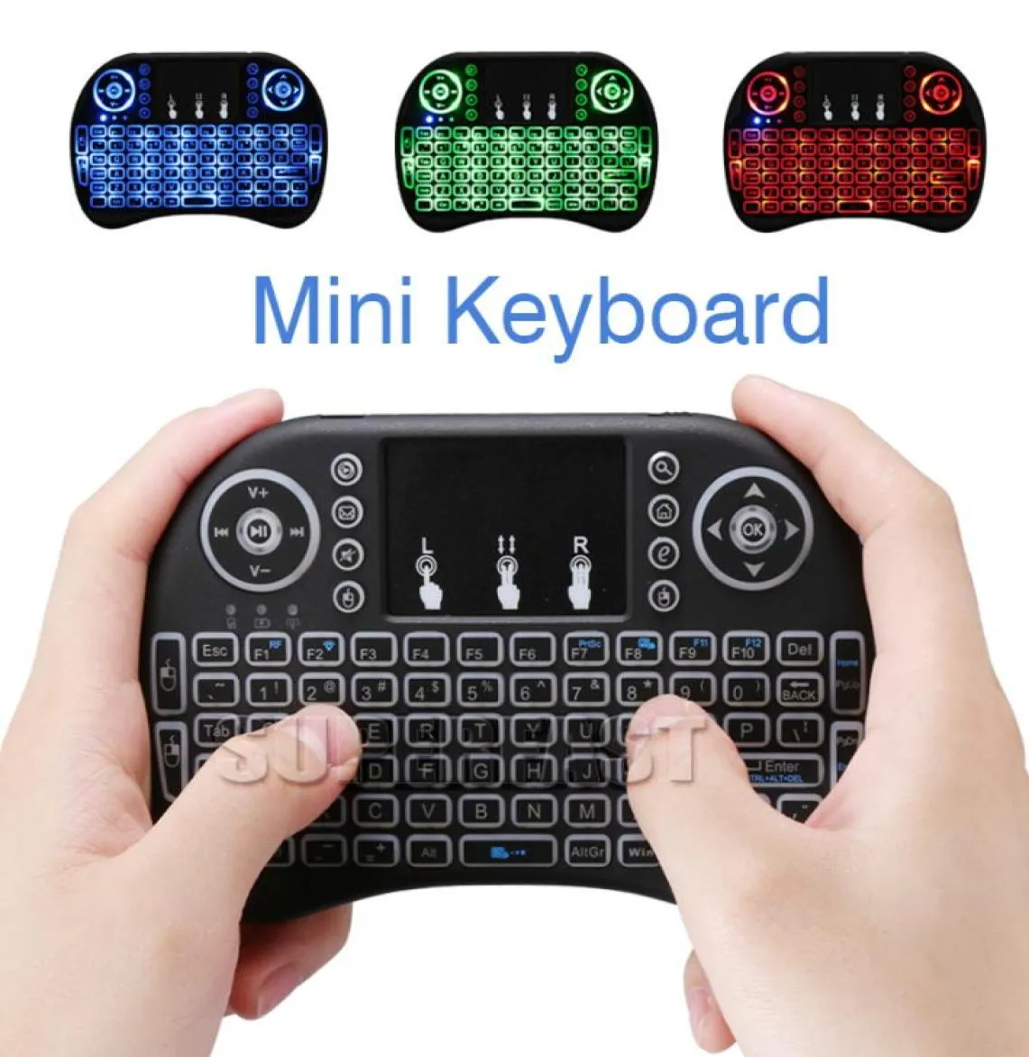 لوحة مفاتيح Air Mouse RII I8 Mini Wireless Keyboard Android TV Box Box Remote Backloy Backwards المستخدمة لـ S905W S912 في Box2035670