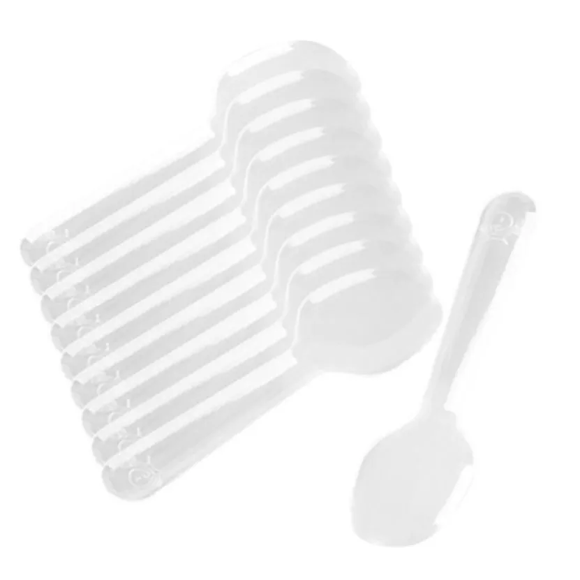 200 Stuks Mini Doorzichtige Plastic Lepels Wegwerp Bestek Lepels Voor Jelly Ijs Dessert Appetizer259V