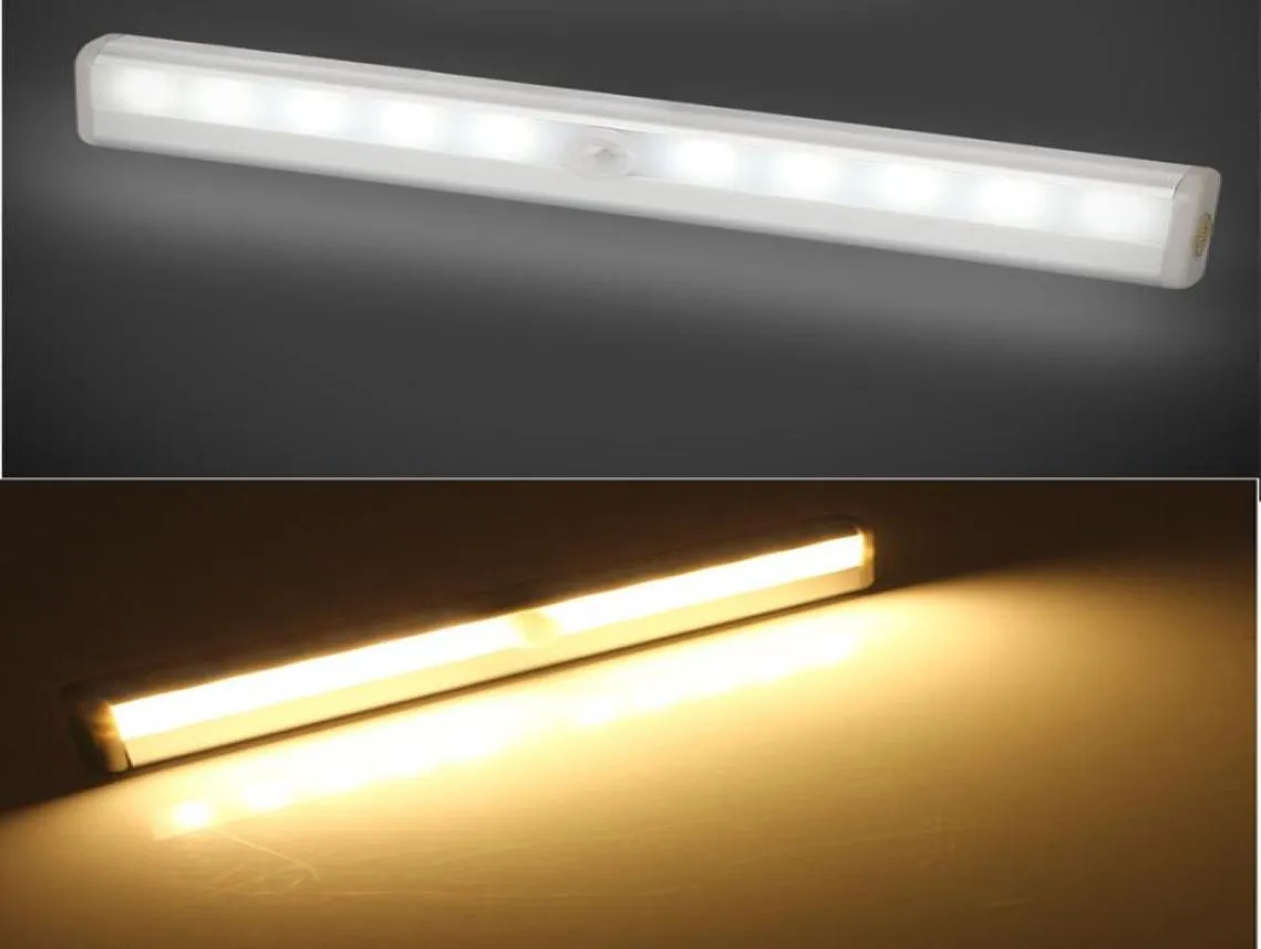 10 LED bezprzewodowy czujnik Motion Szafka Światła pod blatem oświetlenie magnetyczne Nocne Lekkie pasek 6595837