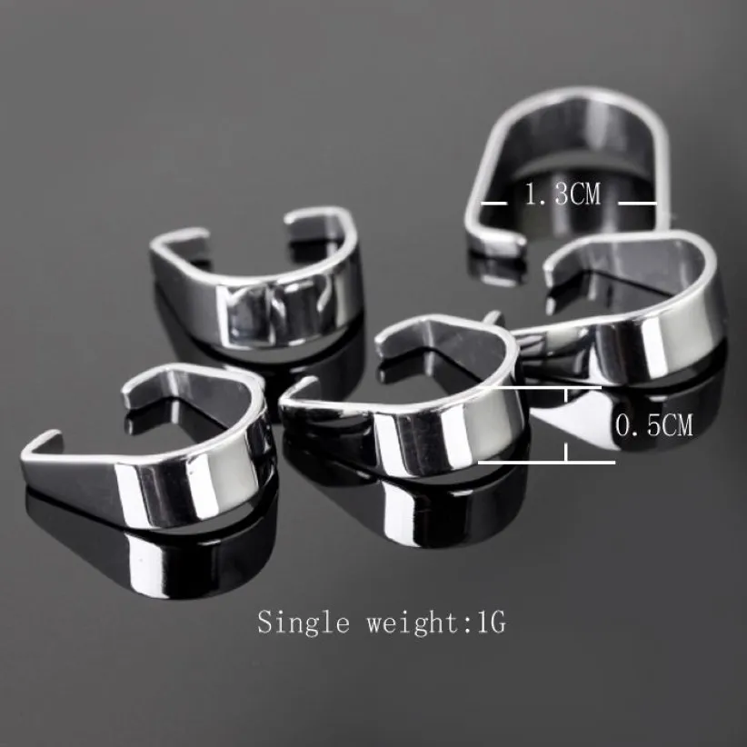 Strong 316L Silver Stainless Steel Pendant Pinch Clip Clasp & Hooks Bail Connector DIY jewelry finding201k