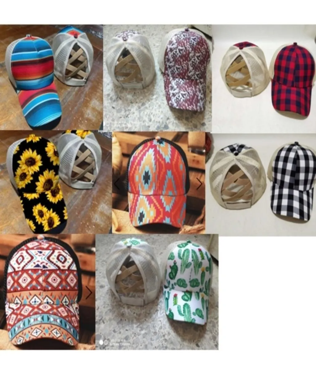 2021 para mujer a cuadros a rayas cola de caballo gorras de béisbol criss cross ajustable malla sombrero girasol leopardo camionero sombreros visera cabeza wea1362457