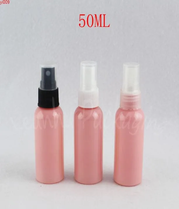 Garrafa de plástico rosa 50ml com bomba de spray 50cc toner água embalagem de viagem recipiente cosmético vazio 50 pclote mercadorias8530694