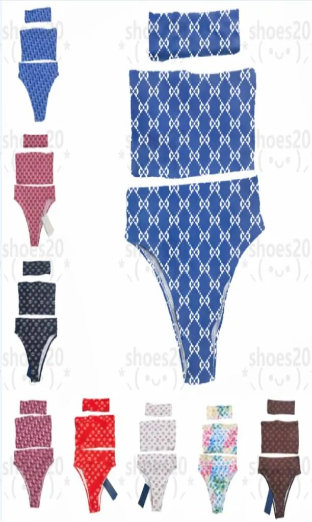 Trend Threepiece Swimsuit Hipster Padded Women039s Designer Swimwear Outdoor Beach Bandage Luxury Bathing Wear5745339