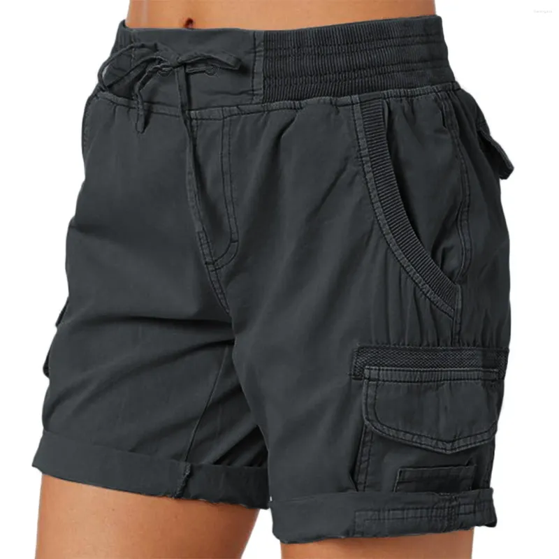 Damesshorts Cargo Casual Wandelen Dames Met Zakken Trekkoord Mini Korte Broek Mujer Lente Zomer Losse Comfy Cortos Streetwear