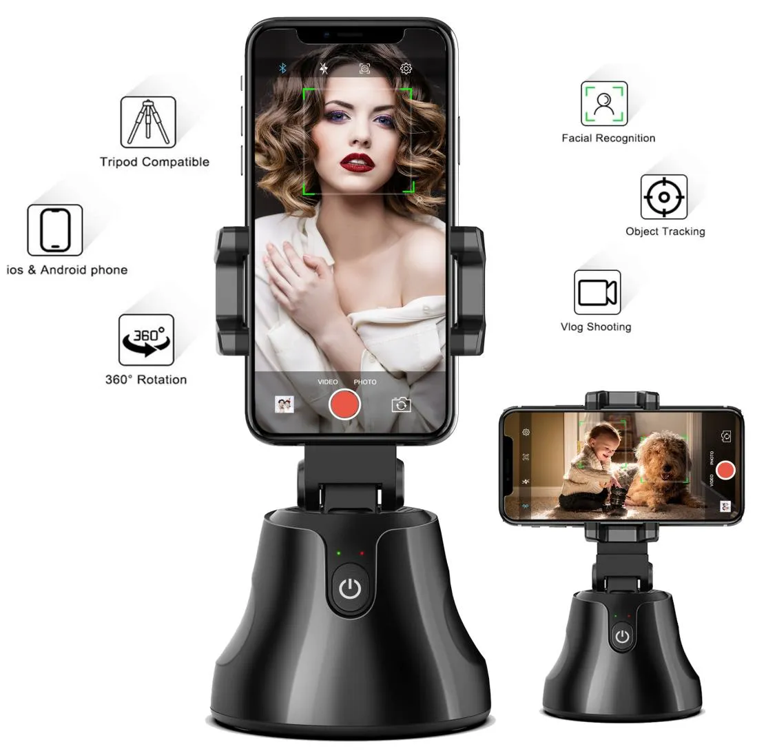 Support de trépied de caméra de suivi automatique d'objet de visage de Rotation de 360 ° de bâton de Selfie portatif intelligent support de caméra de téléphone Portable de prise de vue intelligente9069938