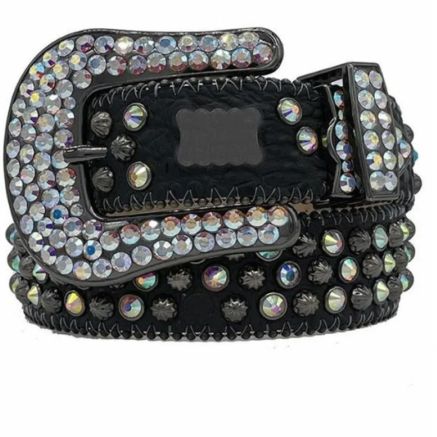 Moderiemen voor dames Designer Heren Bb Simon strassriem met bling strasssteentjes als geschenk234A