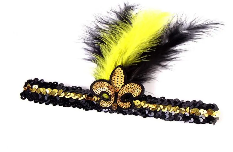 Veren hoofdband Mardi Gras pailletten glitter haarband haaraccessoires voor volwassen vrouwen mannen Kids3913936