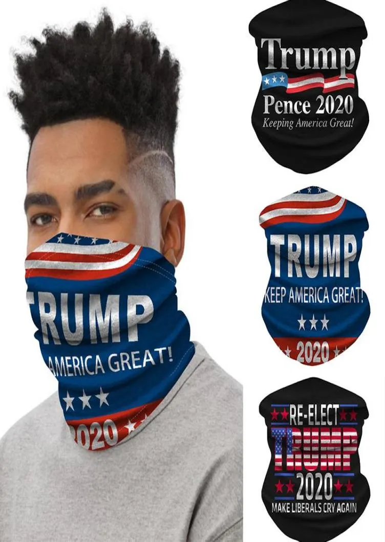 Trump écharpe Bandanas visage Tube sans couture magique garder l'amérique grands bandeaux Sports de plein air chapeaux de cyclisme cache-cou masque de fête 9463326