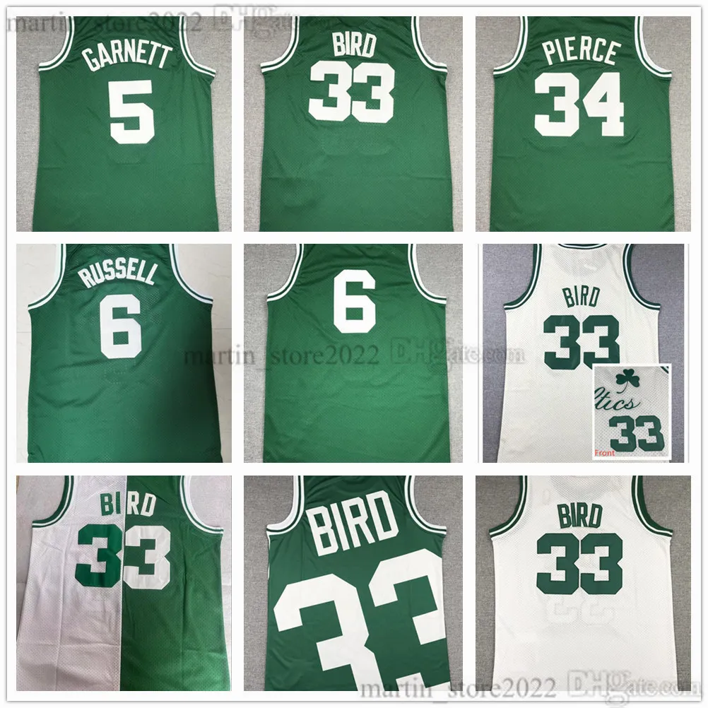 Retro Mesh Larry Basketball 33 Bird Jerseys Kevin 5 Garnett Paul 34 Pierce Kevin 32 McHale Bill Robert 00 Parish 6 Russell Men Youth 100% Brodery Fast Send