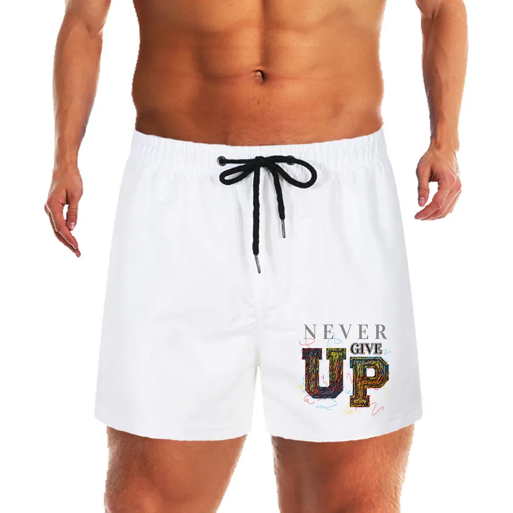 Short de bain respirant pour hommes, maillot de bain de surf, Fitness, entraînement, décontracté, imprimé, pantalon court de plage, nouvelle collection été