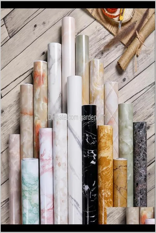 Wallpapers Premium Marble Pvc Waterproof Self Adhesive Wallpaper Diy Furniture Cabinet Wardrobe Renovation Home Decor Kitchen Bath1496892