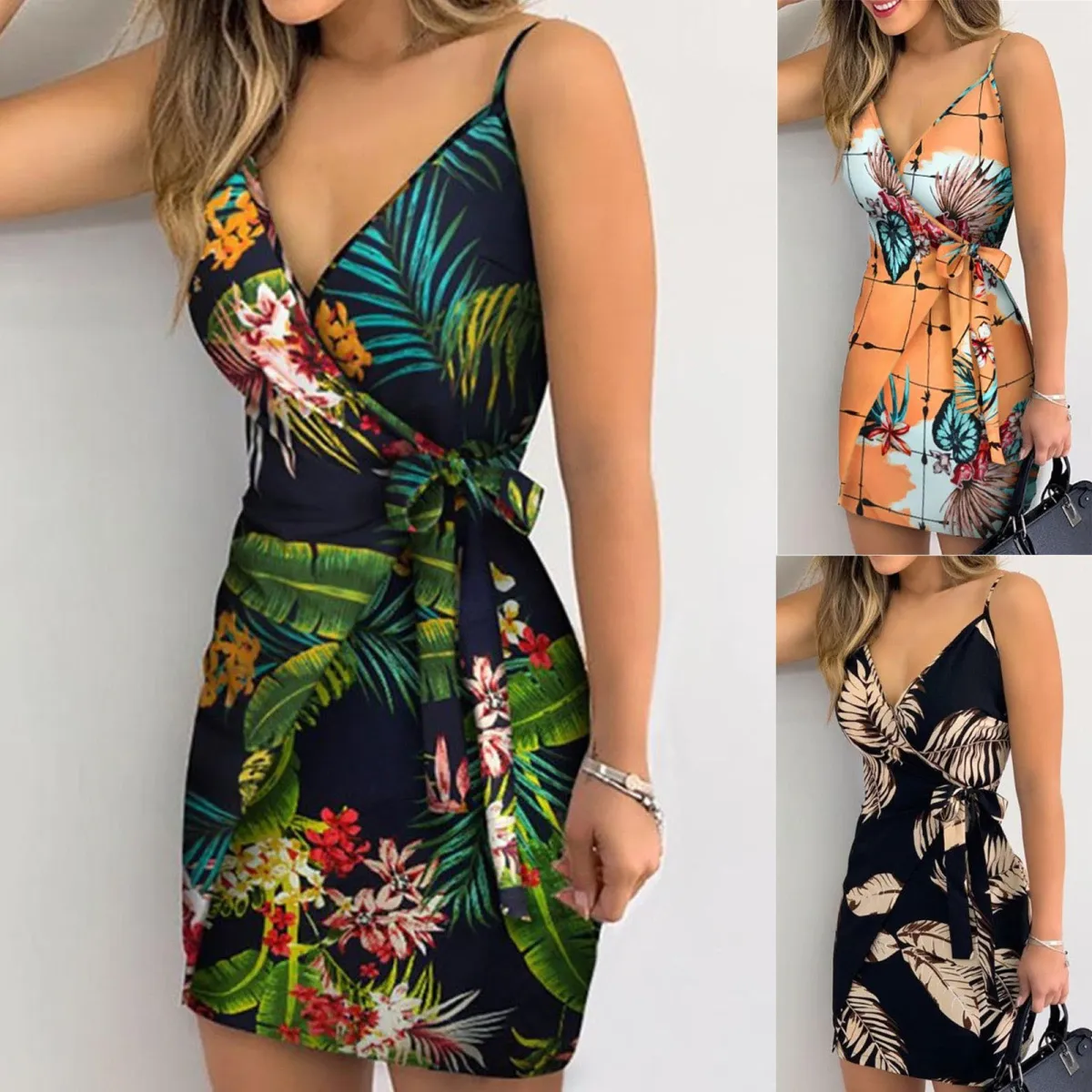 Kvinnors glidklänning Designer klänning Sexig klänning Elegant banan Slip Dress Tik Tok Boom Summer Print Belt Women's Dress