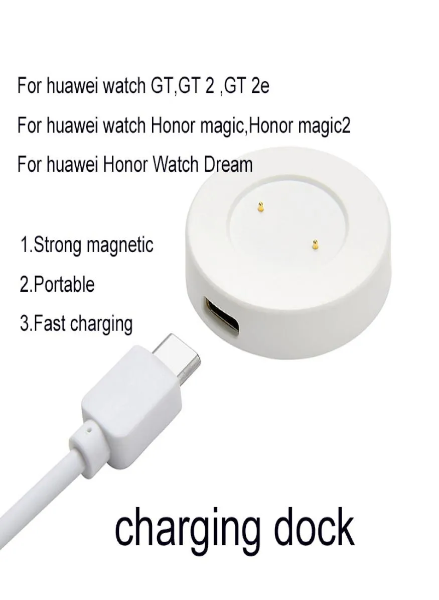 Nyaste laddningsdockan för Huawei Smart Watch GT GT 2 GT 2E GT2 Back Charge Chargers USB Cable for Honor Watch Magic Dream Smartwatc6293804