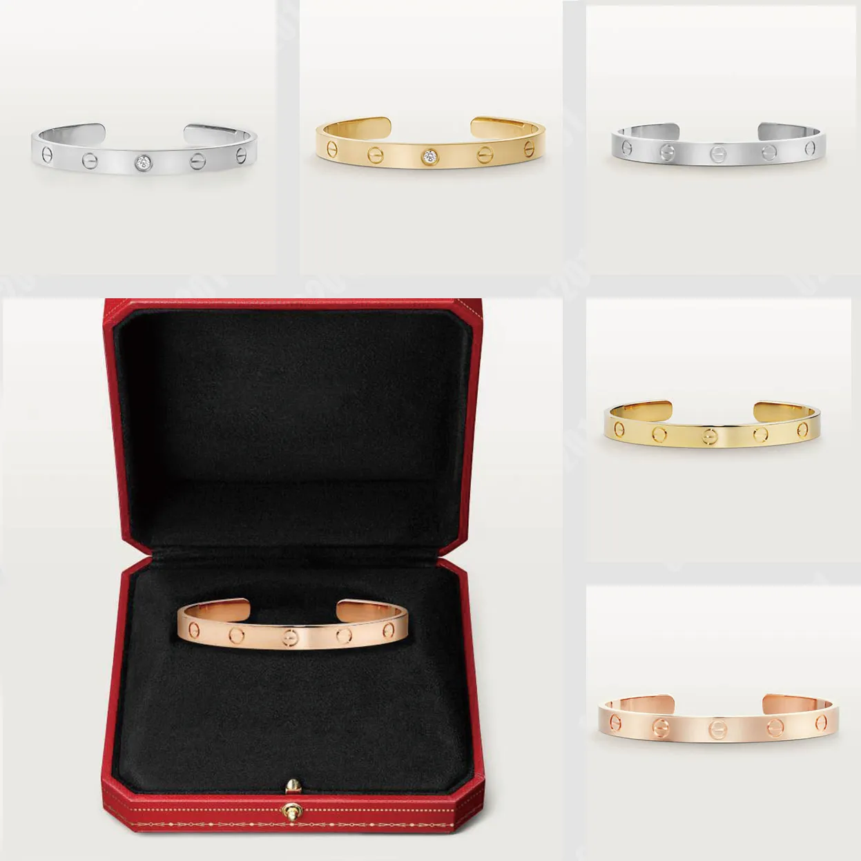 Designer Love Series Armband, set med 1 diamant i 18k guld