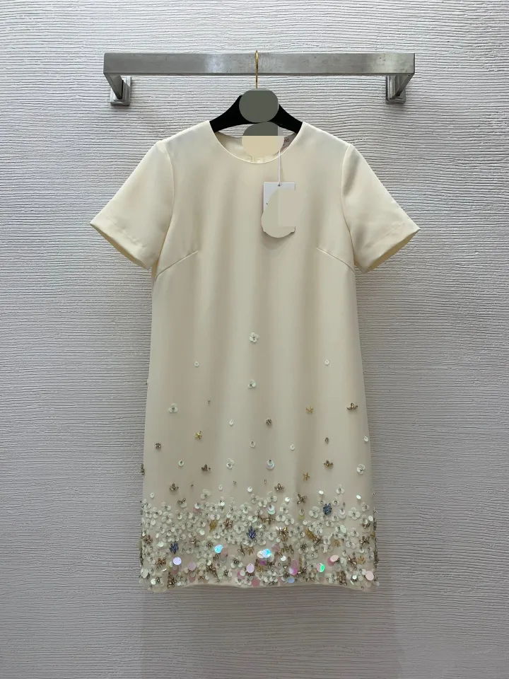 3210 XL 2024 Milan Runway Dress SPring Summer Short Sleeve Above Knee Brand Same Style Womens Dress Fashion High Quality weiniD24030824