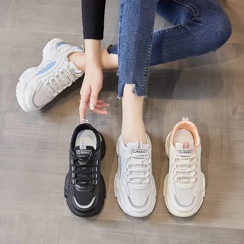 2024 novos tênis femininos plataforma sapatos planos para mulheres sapatos brancos formadores casuais senhoras sapatos esportivos grossos feminino jogging andando tamanho 35-40
