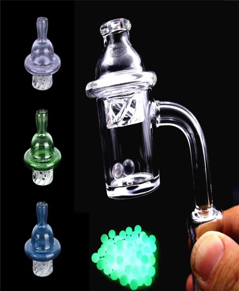 Accessoires pour fumeurs 10mm 14mm 18mm Femelle Mâle Quartz Banger Nail avec couleur vert bleu rose Spinning Carb Cap et Terp Pearl Pour 3121188