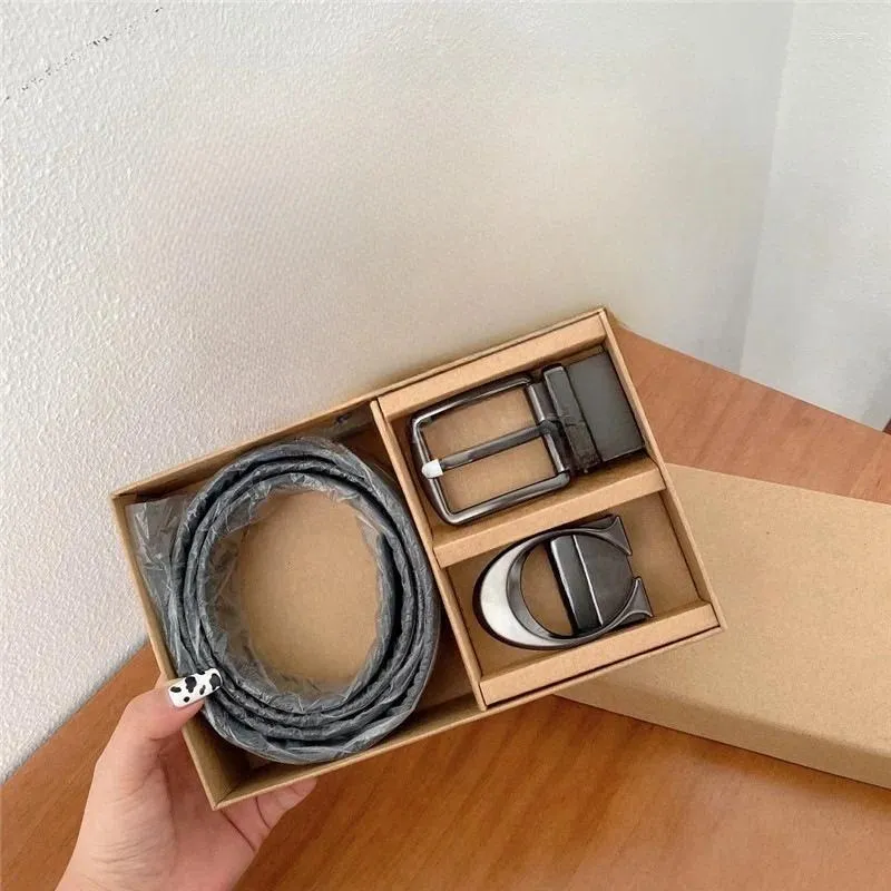 Belts 2024 Hop Luxurious Double Button Waistband Gift Box With C-shaped Letter Needle Buckle Relief Galloping Belt Leisure Business