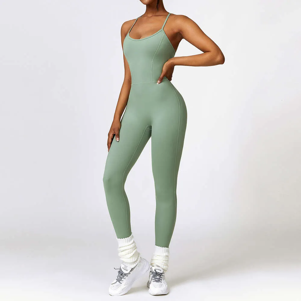 Lu Align Citroen Naadloze Gym Workout Kleding Fiess Body Siamese Sportkleding Dames Trainingspak Jumpsuit Eendelige Playsuit Yoga Set 2024 Gym Jogger Sport