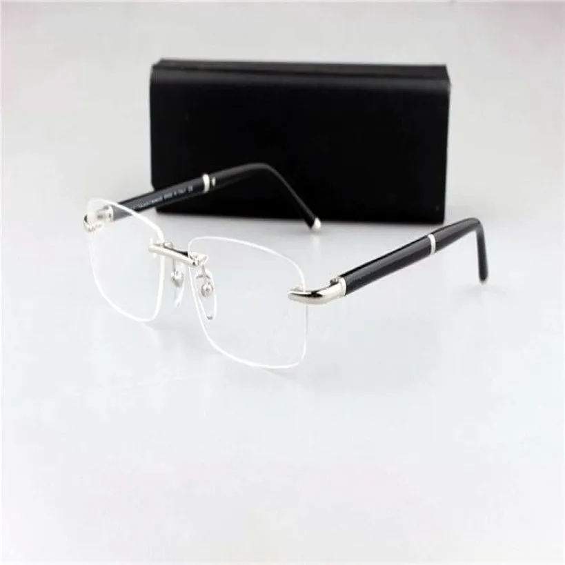 Klassieke MB374 zakelijke randloze mannen vierkante brilmontuur 57-16-140 voor brillen op sterkte volledige set case OME fabriek outlet346u