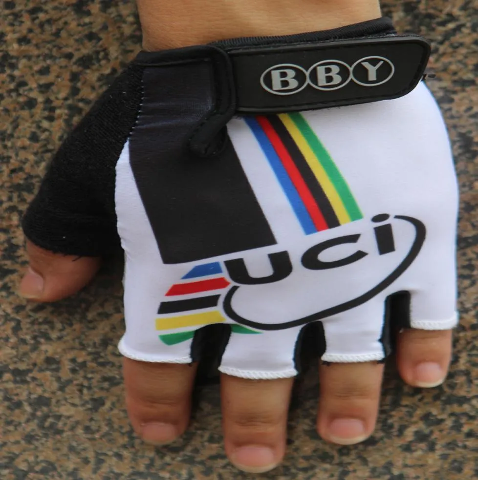 2019 UCI Bisiklet Eldivenleri Yarım Parmak Anti Slip Jel Pad Nefes Motosiklet Mtb Dağ Yol Bisiklet Eldivenleri Erkekler Spor Bisiklet Glove3045011