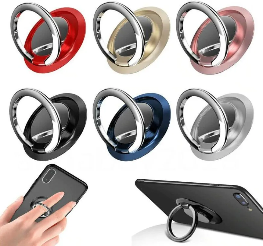 Universele Mobiele Telefoon Houder Vinger Ring Stand Grip Kickstand 360 Graden Roterende voor Auto Magnetische Mount iPhone Terug Sticker Bracke3893981