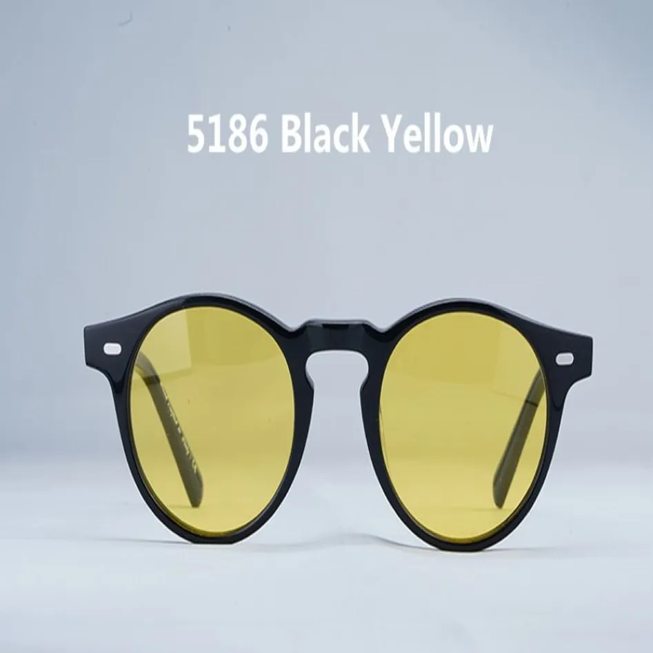 ファッションユニセックスグレゴリーペックV5186 Bluetinted Sunglasses retrovintageラウンドデザイン