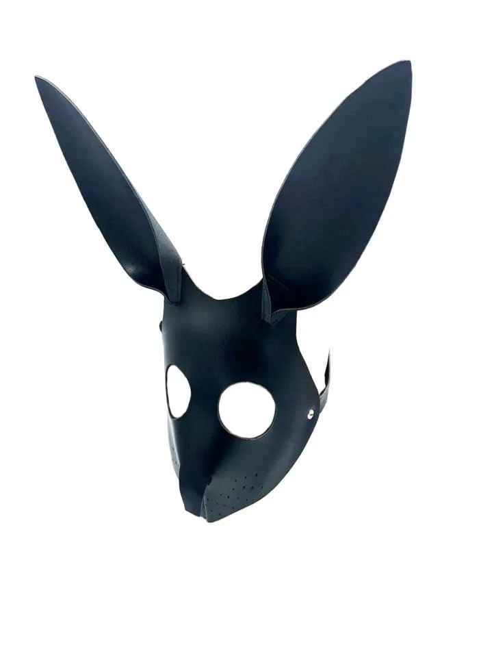 Cosplay Lovely Slave Rabbit Mask Adults Games BDSM Bondage Leather Restraints Open Eye Mask For Masquerade Ball Carnival Party Sex3180000