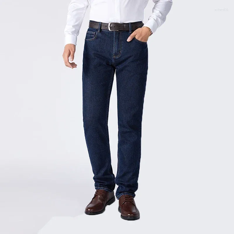 Herren Jeans Herren Designer für Herbst Winter Smart Casual Einfarbige Baumwolle Mid Straight Hose