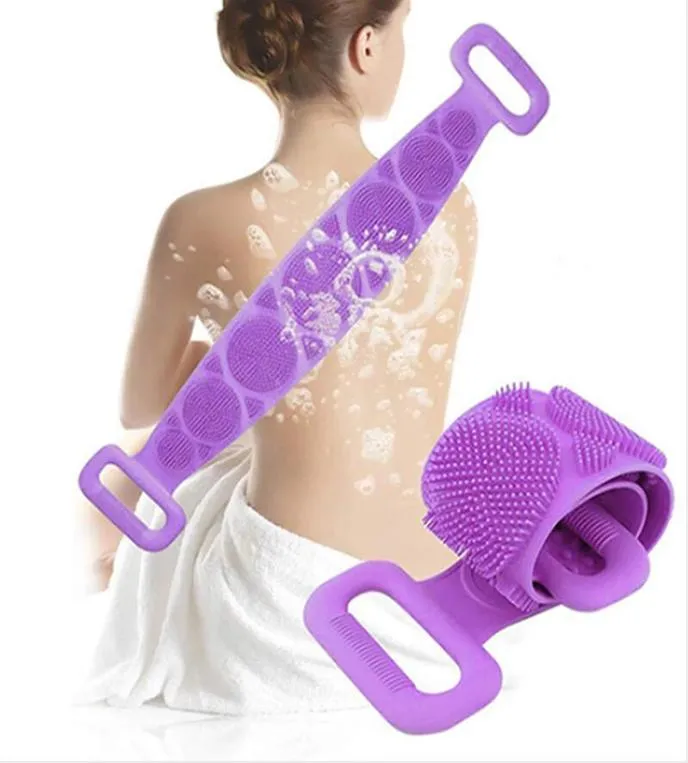 Magic Silicone Brushes Bath Towels Rubbing Back Mud Peeling Body Massage Shower Extended Scrubber Skin Clean Shower Brushes IIA9015713444