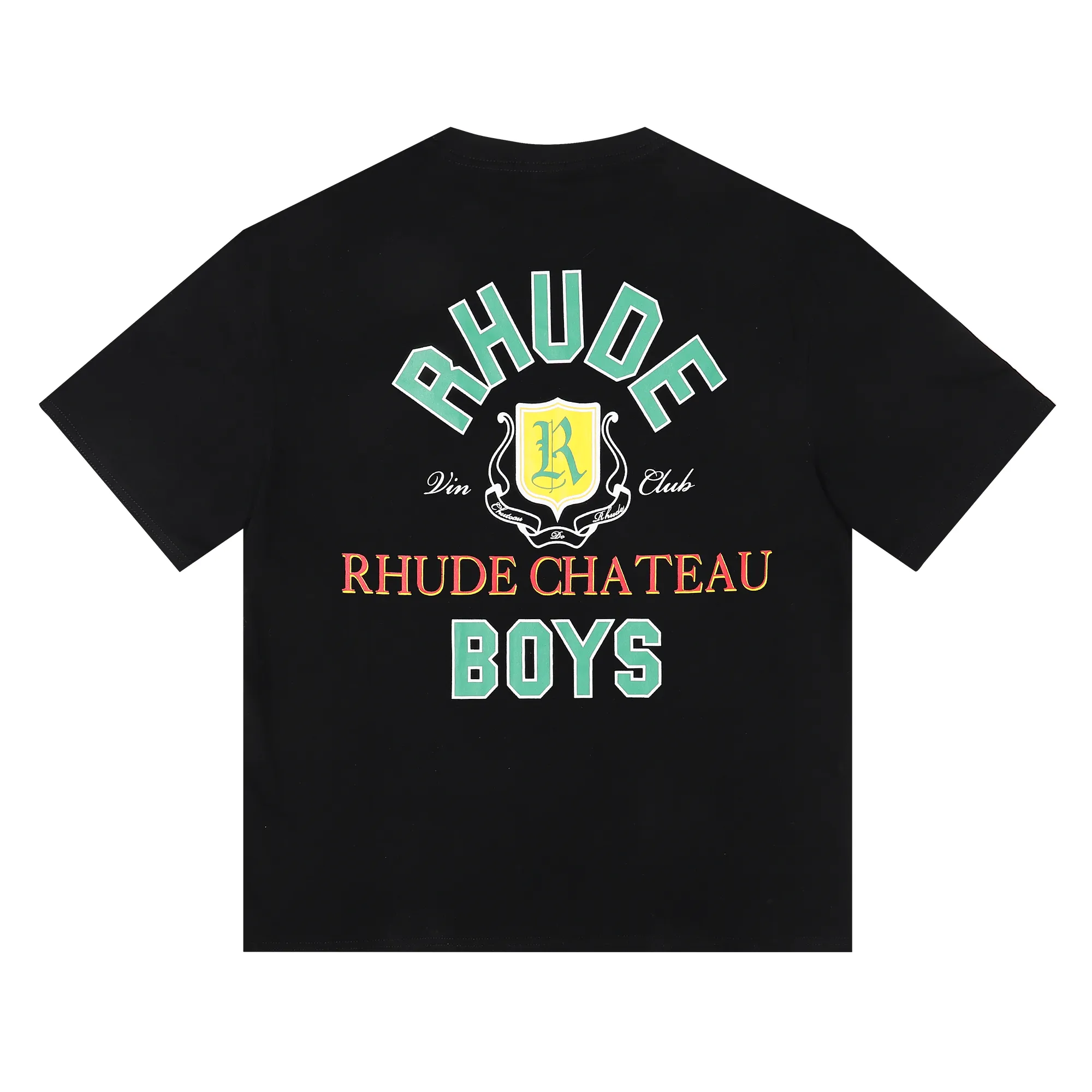 Mens Rhude T-shirt Kort ärm med sportkläder Hip-Hop Cartoon Print Letters Rainbow Color Womens Summer Fashion Cotton Rep Top Short Sleeved