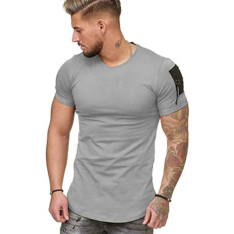 Whis Europese schouderarmzak met splitsen groot casual sport-T-shirt voor heren