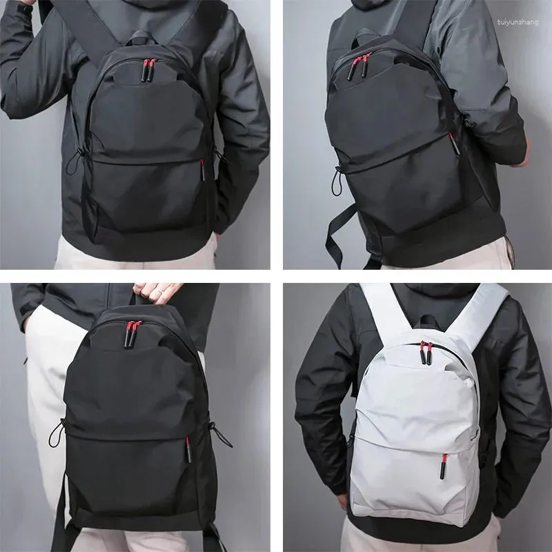 Backpack Multifunction Waterproof Men Student School Bags Notebook Backpacks Casual Pleated 15.6 Inch Laptop Bag For