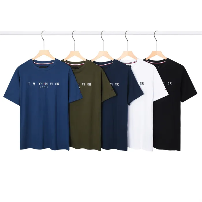 2024 Tasarımcı T Shirt Yaz Kısa Kollu Tee Erkekler Lüks Yaka Kırışıklık Karşıtı Mektup Baskı T-Shirts Moda Kıdemli Pure Pamuk Yüksek Kalite Avrupa Boyutu S-XL