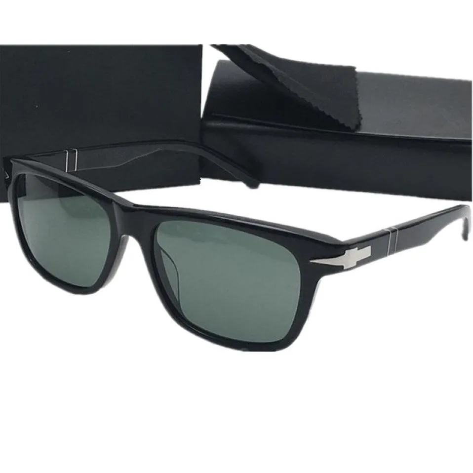 Luxury Euro-AM 3011 Men solglasögon UV400 för män kortfattad rektangulär plank Fullrim Frame unisex Dark Glasses55-17-140HD Driving Go262w