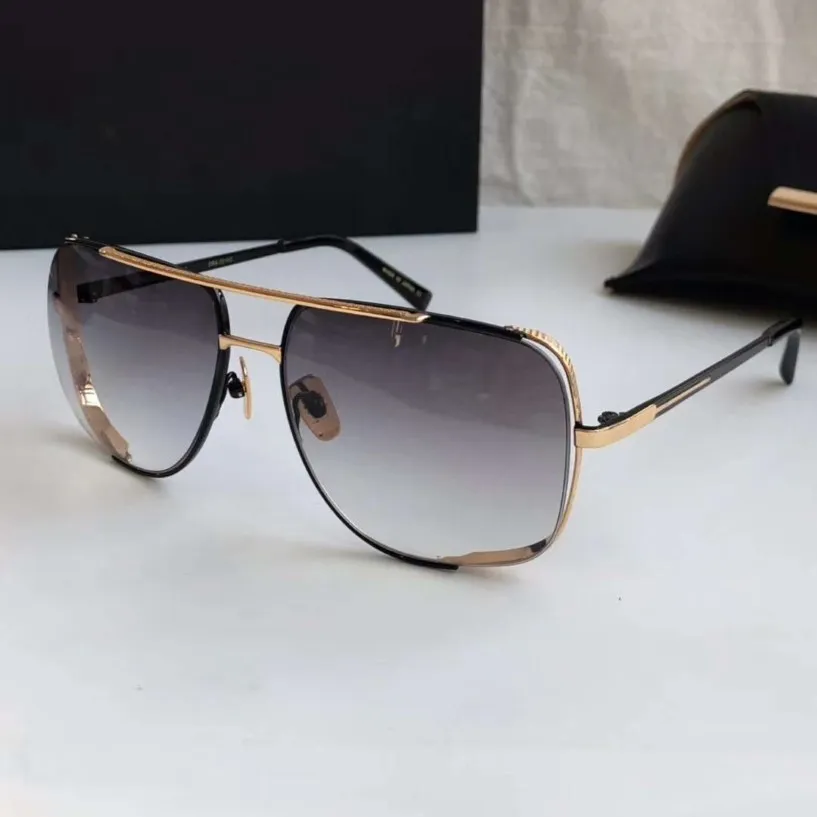 Men Special Sunglasses for men Black gold brown shades Run Way Frame Sonnenbrille mens sunglasses Gafas de sol New with box255R