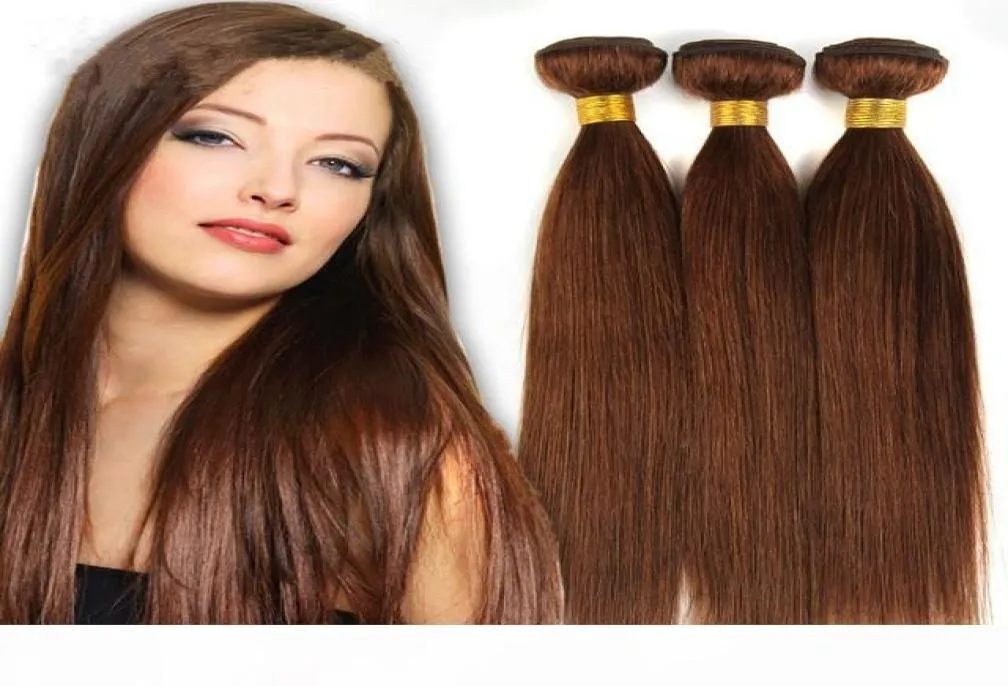 Grand DiscountGrade 7A6 brun clair brésilien vierge Remy cheveux soyeux armure droite 3 pièces Lot chocolat moka droit humain Ha1735637