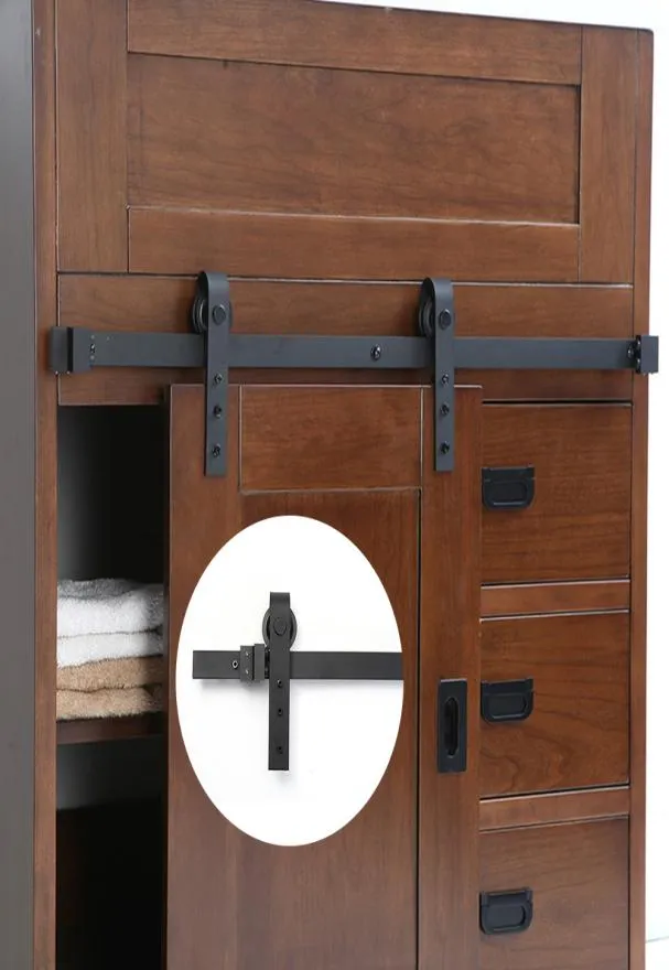 Quincaillerie de porte coulissante en acier au carbone de 33 pieds, véritable mini grange pour armoire de salle de bain 2388362