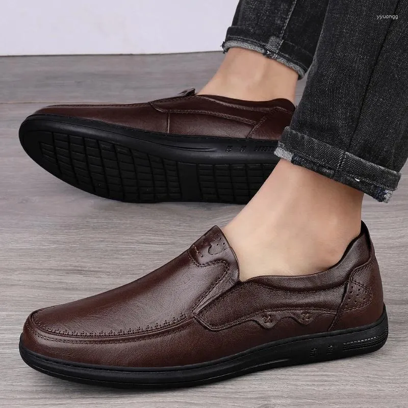 Casual Schuhe Marke Echtes Leder Männer Italienische Loafer Atmungsaktive Büro Klassische Designer Slip On Fahren