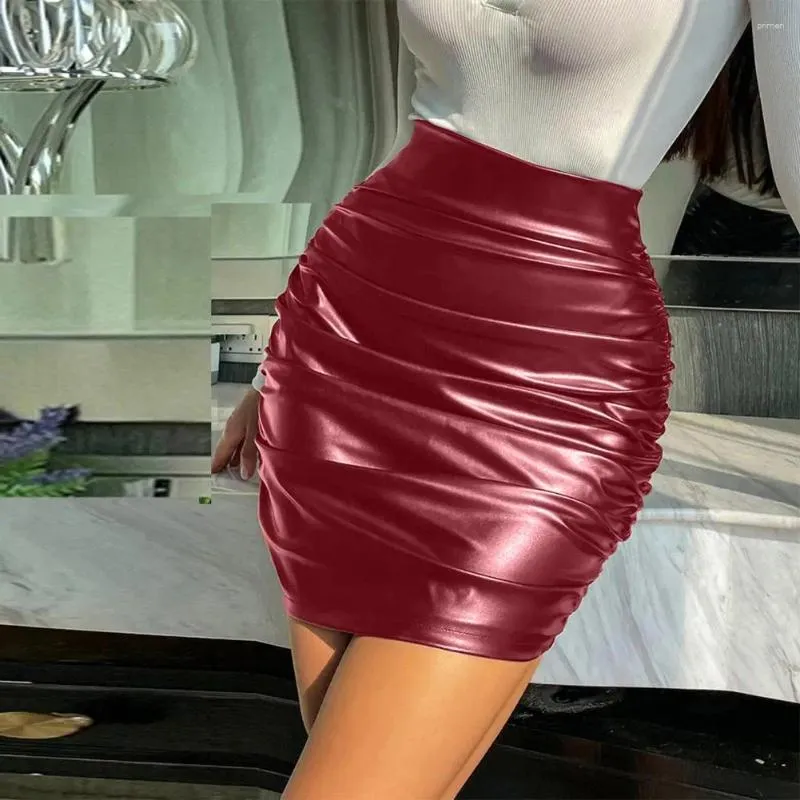 Rokken Vrouwen Schede Rok Kunstleer Slanke Mini Sexy Korte Hoge Taille Skinny Lady Koreaanse Nachtclub Party