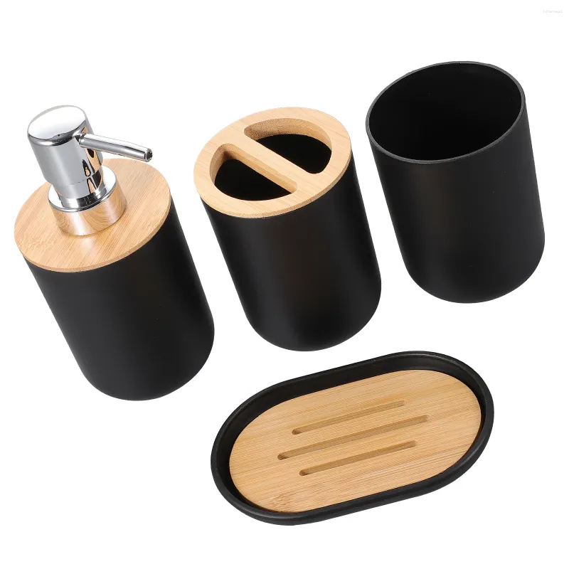 Bath Accessory Set Bathroom Wash Black Toothbrush Holder Decor Mens Accessories Marble Bedroom Cabinet