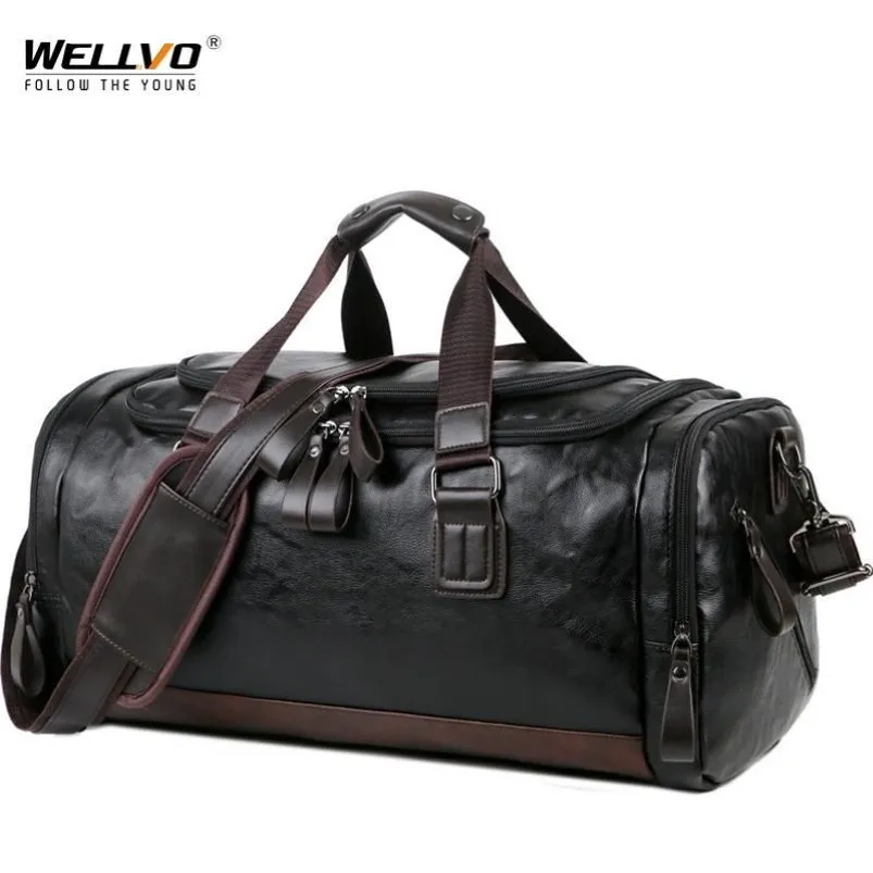 Duffel Taschen Männer Qualität Leder Reise Handgepäck Tasche Handtasche Casual Reisen Tote Große Wochenende XA631ZC2424