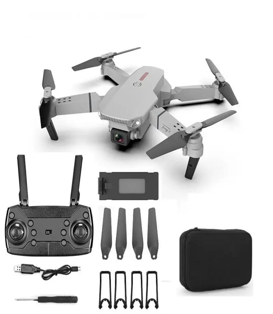 E88 Icke -professionell intelligent UAV -drone med vidvinkel HD 4K 1080p Dual Camera Höjd Håll WiFi RC Foldbar Quadcopter Dron GI9390089