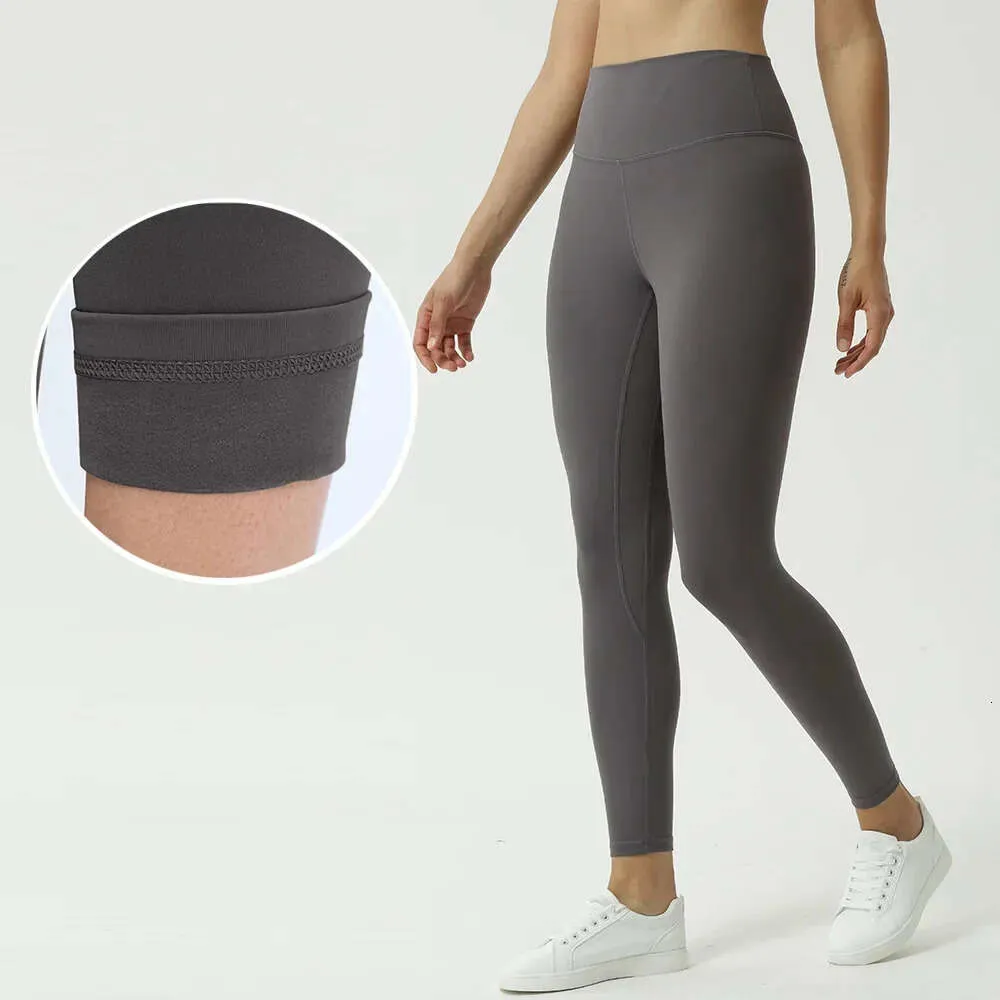 Lu Align Pant Lemon Женские термобрюки Женская подкладка для йоги плюс флисовые теплые спортивные колготки Fiess Леггинсы с высокой талией Индивидуальный тренажерный зал Jo