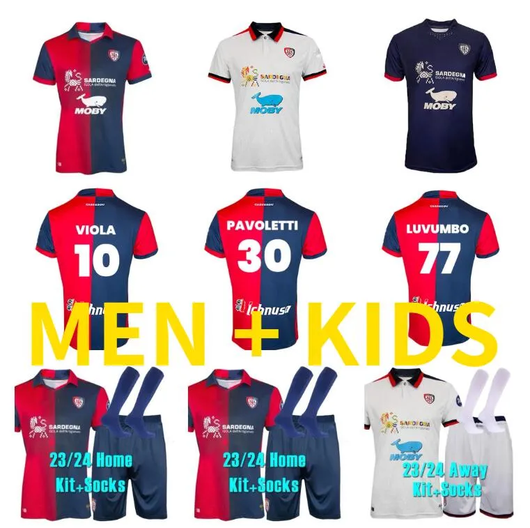 Мужские футбольные майки Cagliari Calcio OBERT 2023 24 Special Edition NANDEZ VIOLA LAPADULA ZAPPA Home Away 3rd Футболка с коротким рукавом Мужская детская форма