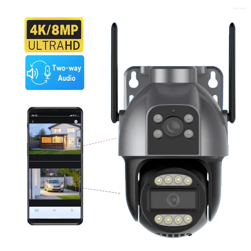 Dual Lens WIFI IP Camera PTZ Auto Tracking Bidirectionele Audio Beveiliging CCTV P2P Videobewaking ICSee APP