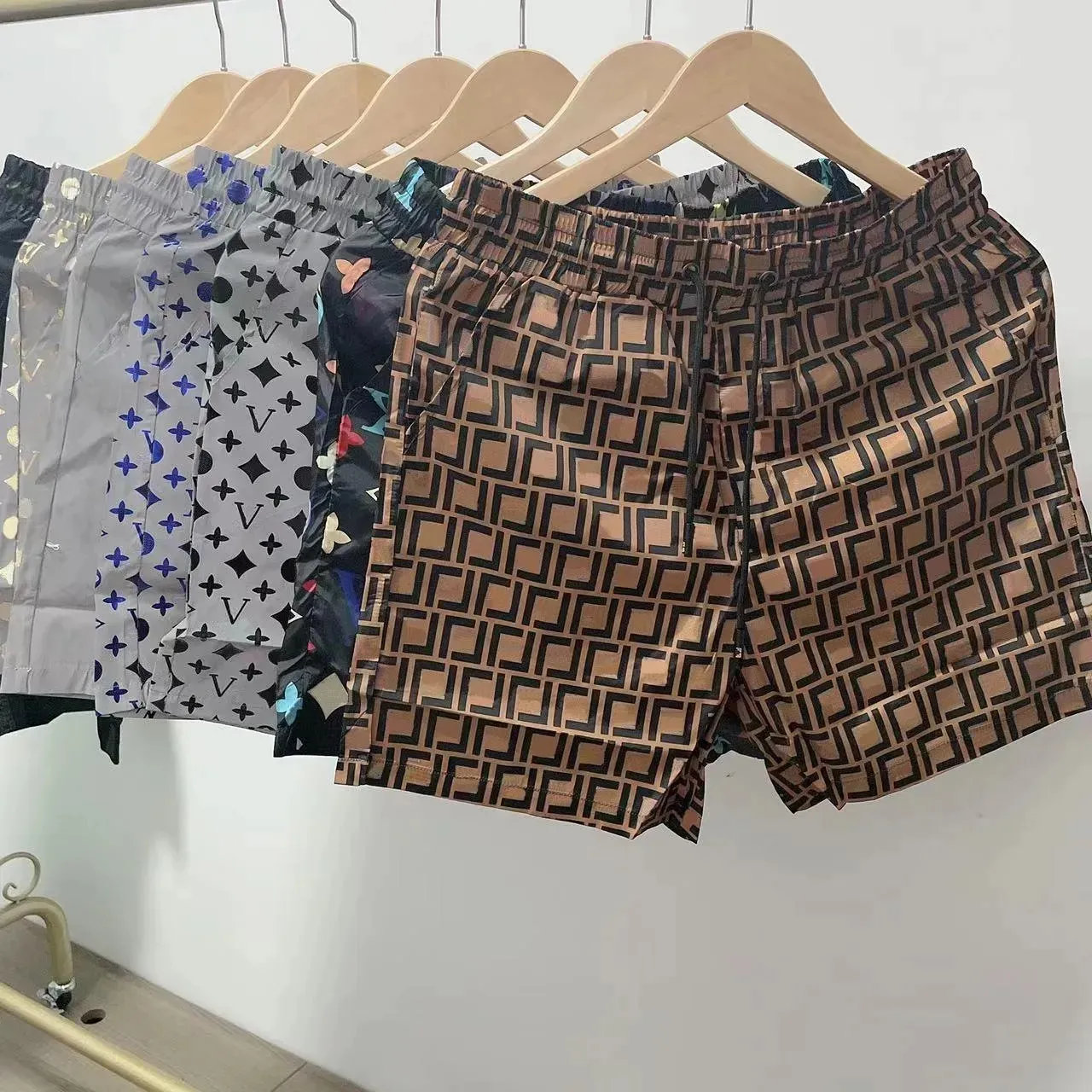Uxau Swim Shorts Mens Summer Fashion Beach Pants Designers Board Short Gym Mesh Sportswear Quick Drying Swimwear Printing Man s Clothing Asian Size M-3xl